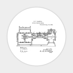 Duplex Pumping Engine Vintage Patent Hand Drawing Magnet